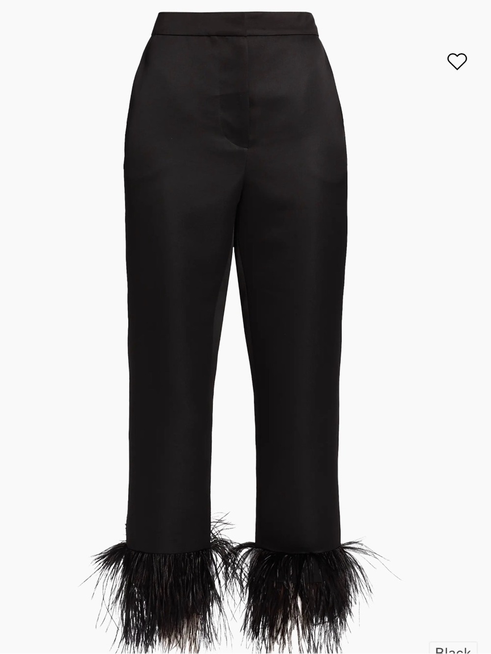 Kate Spade Tech Satin Feather-Trim Pants Black Cropped Pants Women’s Size 14 - Picture 3 of 12
